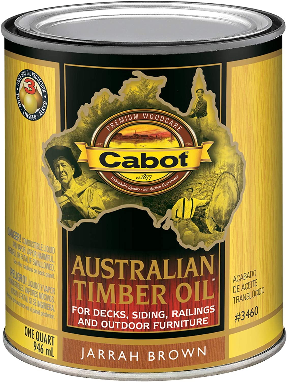 Cabot Australian Timber Oil Wood Stain and Protector, Jarrah Brown, 1