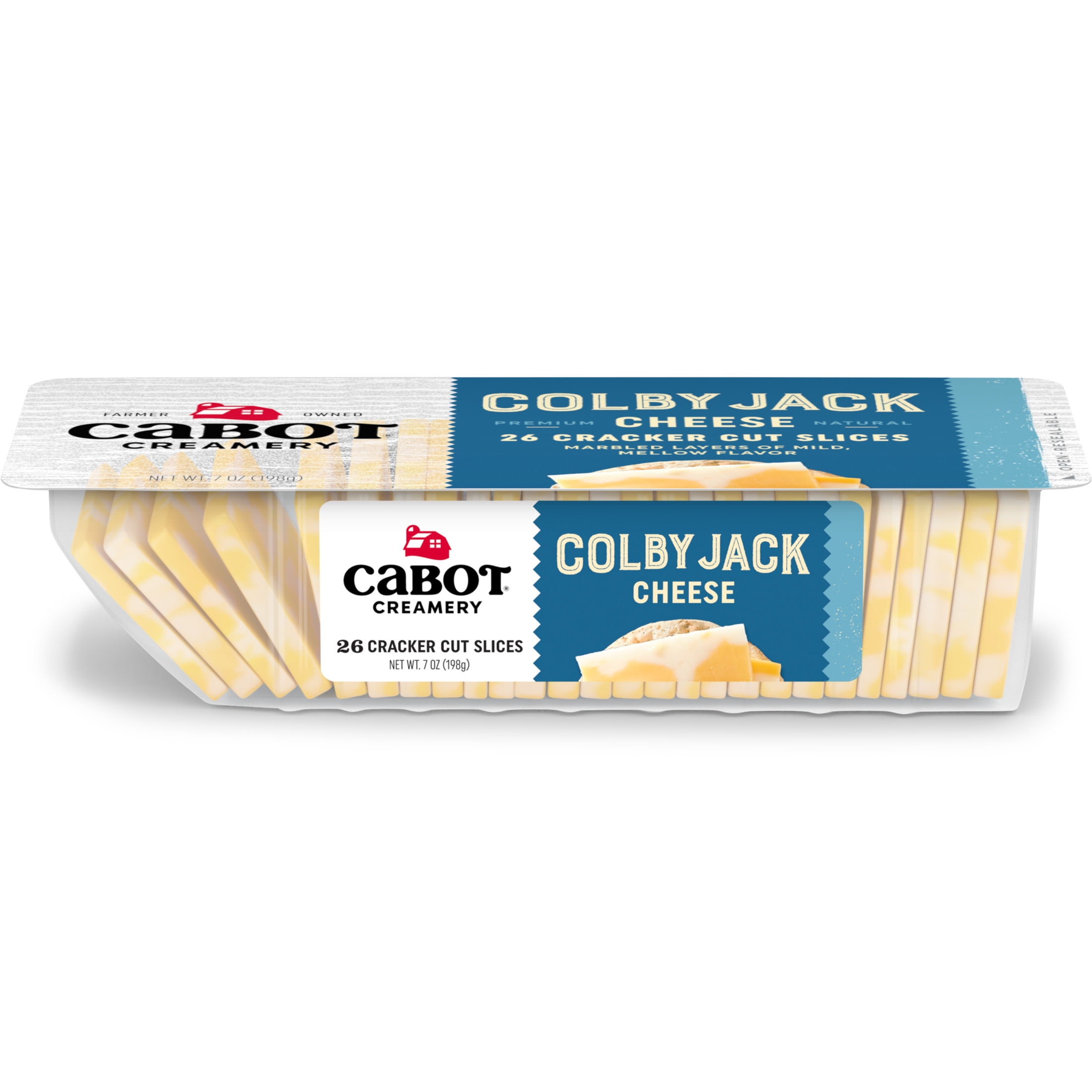 Cabot Creamery Colby Jack Cheese Cracker Cuts 7 oz (Refrigerated, Sliced)