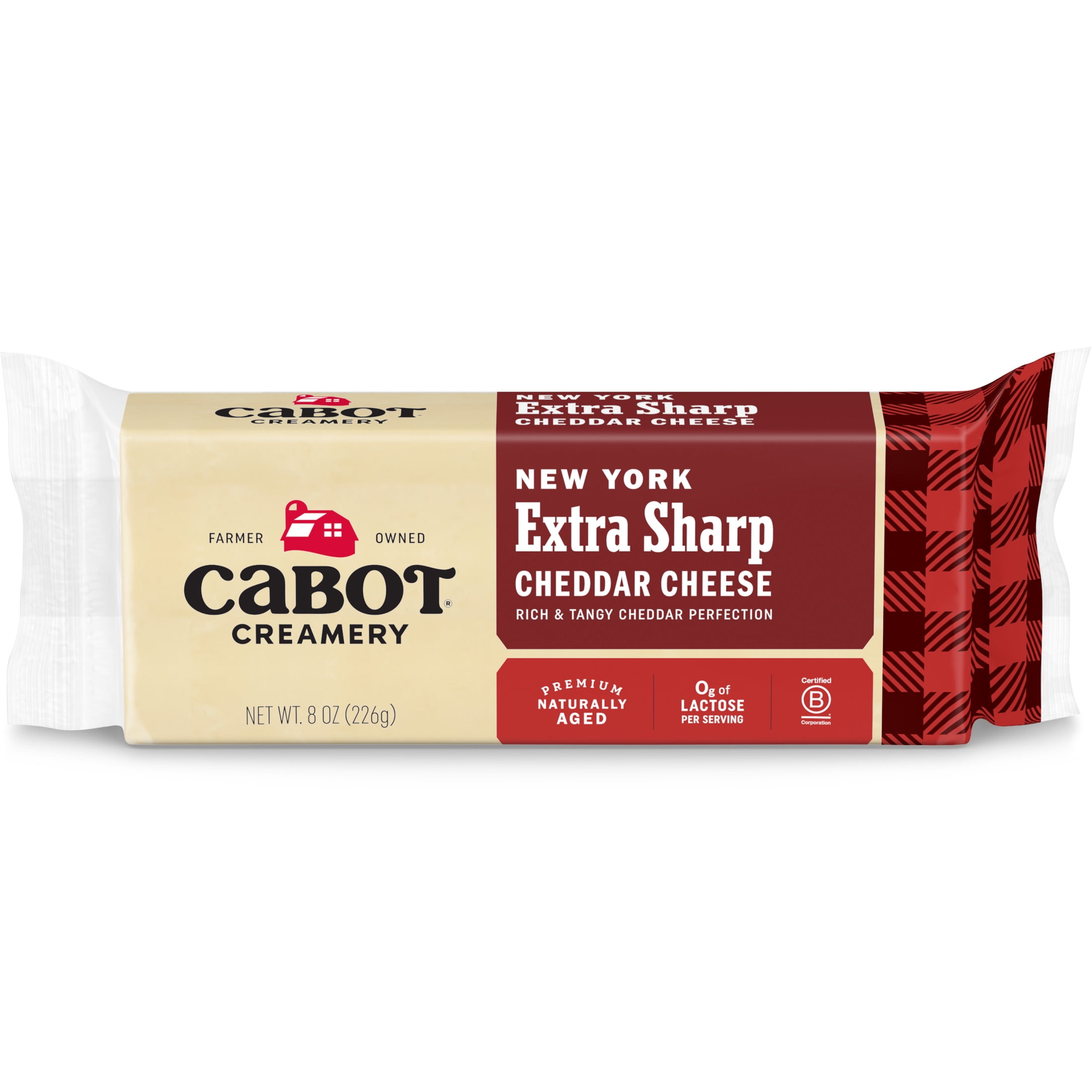 Cabot Creamery New York Extra Sharp Cheddar Cheese Block 8 oz (Refrigerated)