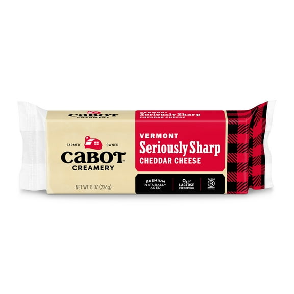 Cabot Creamery Seriously Sharp Cheddar Cheese Block 8 oz (Refrigerated)