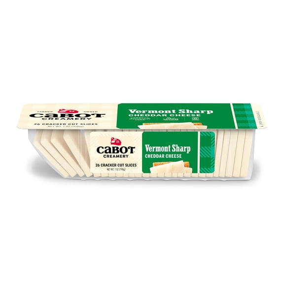 Cabot Creamery Sharp Cheddar Cheese Cracker Cuts 7 oz (Refrigerated, Sliced)