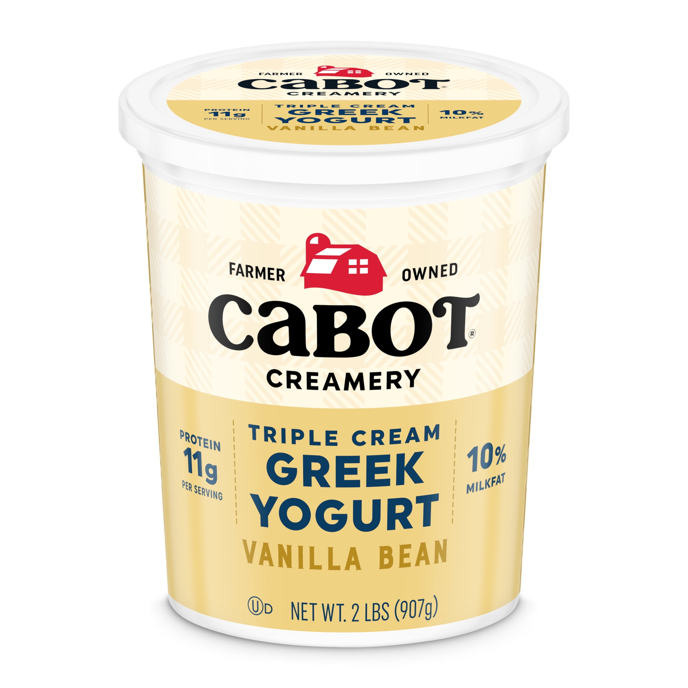 Cabot Creamery Triple Cream Vanilla Bean Greek Yogurt 2 lb (Refrigerated)