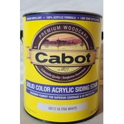 Cabot Creamery Exterior Acrylic Siding Stain Pro VT - Solid Color - 1 gal, White   Residential Use, Standard Application
