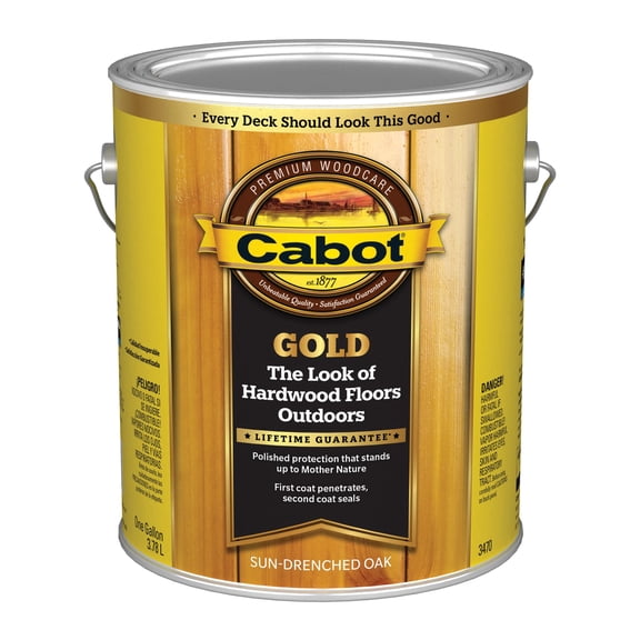 Cabot 140.0003470.007 Gold Finish Stain, Gallon, Sun Drenched Oak