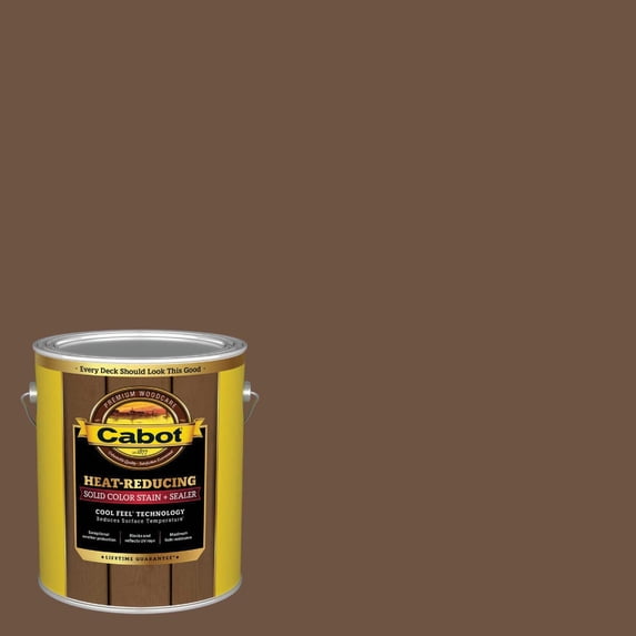 Cabot Creamery Heat-Reducing Solid Color Stain + Sealer - 1 Gal, Brown — Exterior Wood Surfaces, UV-Resistant Formula