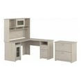 thumbnail image 1 of Cabot L Desk with Hutch and File Cabinet in Linen White Oak - Engineered Wood, 1 of 7