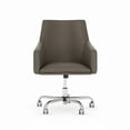 thumbnail image 1 of Cabot Modern Mid Back Leather Box Chair in Light Gray Leather, 1 of 7