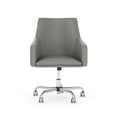 thumbnail image 1 of Cabot Modern Mid Back Leather Box Chair in Light Gray Leather, 1 of 3