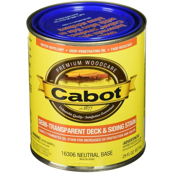 Cabot Creamery Deck and Siding Stain Semi-Transparent - 1 qt Neutral Base