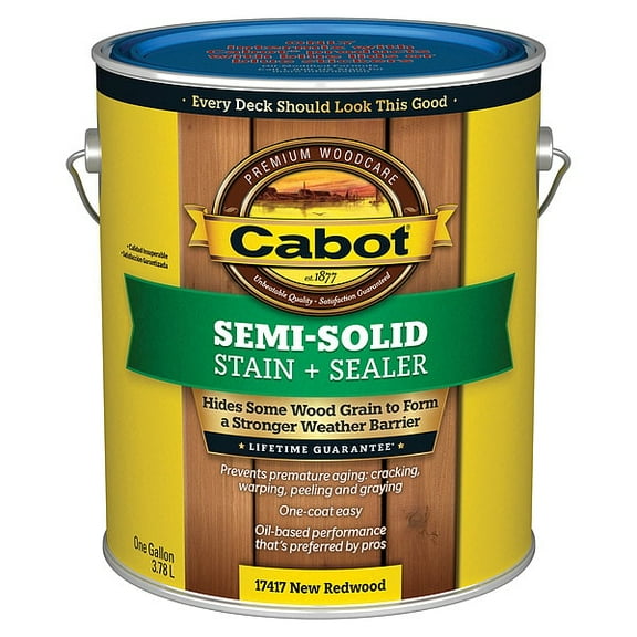 Cabot New Redwood,Semi-Solid Flat,1 gal. 140.0017417.007