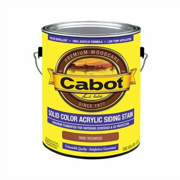 Cabot Samuel 0880-07 Gallon Redwood VOC Solid Color Acrylic Siding Stain - Pack of 4
