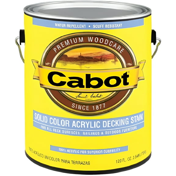 Cabot Samuel 1801-05 QT- White Base- 100 Percent Acrylic- Solid Color Decking Stain