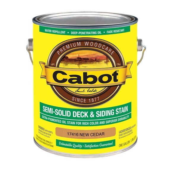Cabot 17416 1 Gallon, New Cedar Semi Solid Deck & Siding Stain Oil Modified Resin