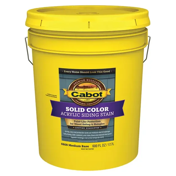 5 gal Cabot Stains 0808 Medium Base PROVT Solid Color Acrylic Siding Stain