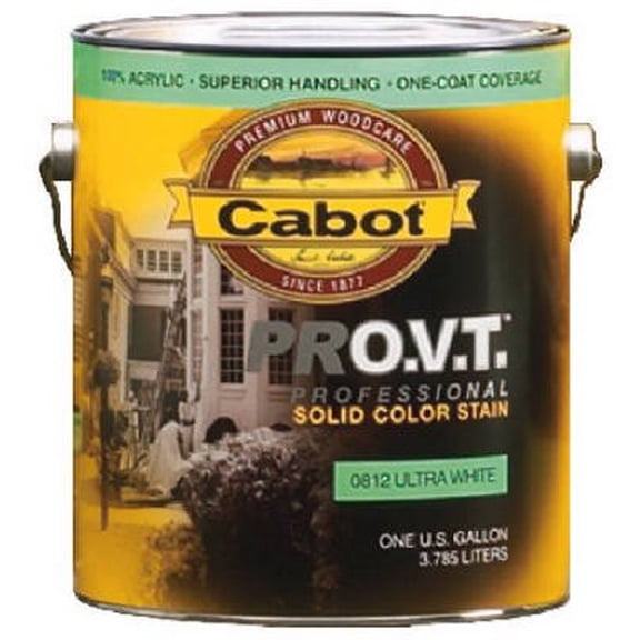Cabot Creamery Cabot Siding & Fence Solid Tintable White Base Stain and Sealer 1 gal Exterior Wood Surfaces, UV-Resistant Formula