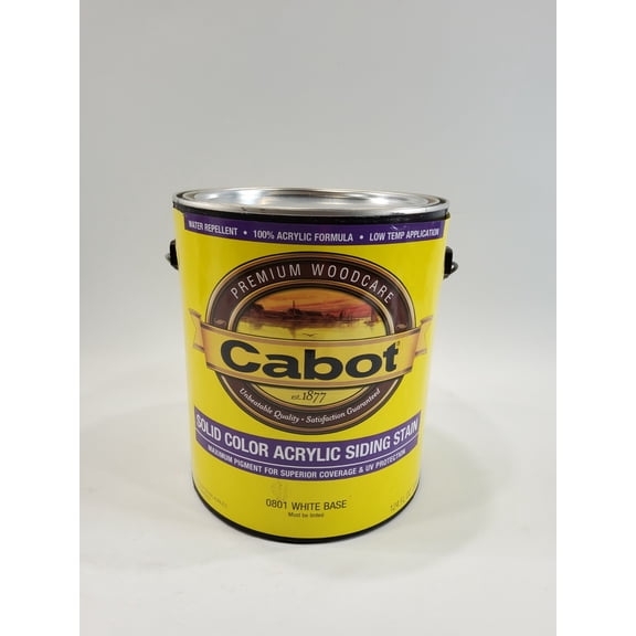 Cabot Solid Color Acrylic Siding Stain 0801 White Base 1 Gallon 124 FL OZ
