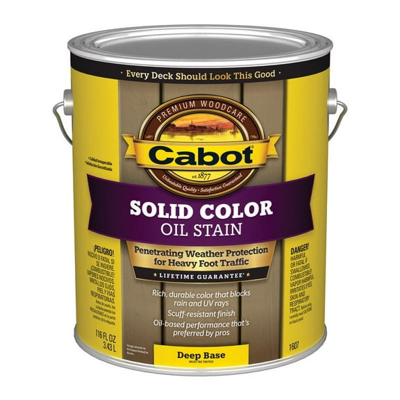 1225887 STAIN SLD DECK DP BS GL Cabot Solid Tintable Deep Base Oil-Based Alkyd Deck Stain 1 gal (Pack of 4)