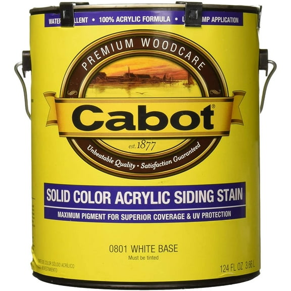 Cabot Stains FBA_01 0801 Siding Stain Acrylic with Solid Base, 1 Gallon, Pine White