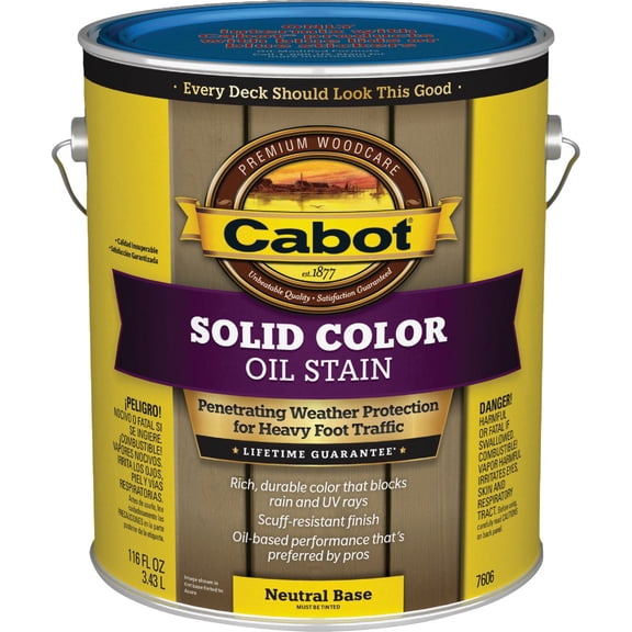 Valspar Cabot Solid Color Oil Decking Stain - Solid Finish - 1 Gal Residential Use, Standard Application