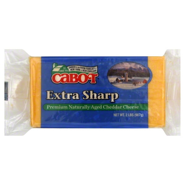Cabot Vermont Naturally Aged Vermont Extra Sharp Cheddar Cheese, 2 Lbs.