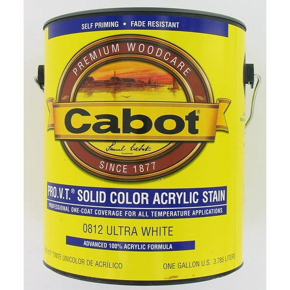 Cabot Ultra Base Pro VT Solid Exterior Wood Stain - 1 Gal, White, Multicolor, Liquid