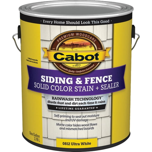 Cabot Creamery Cabot Ultra Base Pro VT Solid Exterior Wood Stain - 1 Gal, White, Multicolor, Liquid Exterior Wood Surfaces, UV-Resistant Formula