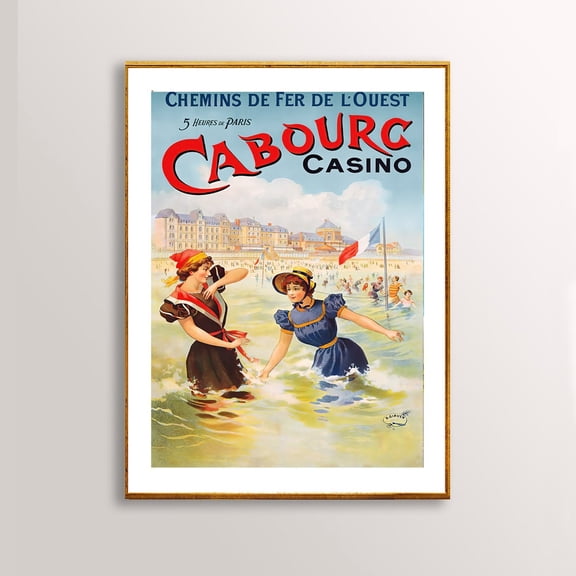 Cabourg Casino France Vintage Travel Poster Gift Idea Art Home Decor Vintage Gift Living Room Dercor Wall Art Birthday Gift
