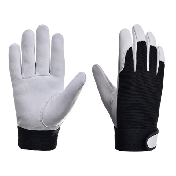 Cabretta Leather Work Gloves Women Men for Construction Warehouse Driving, Gardening Gloves Leather Motorcycle Gloves