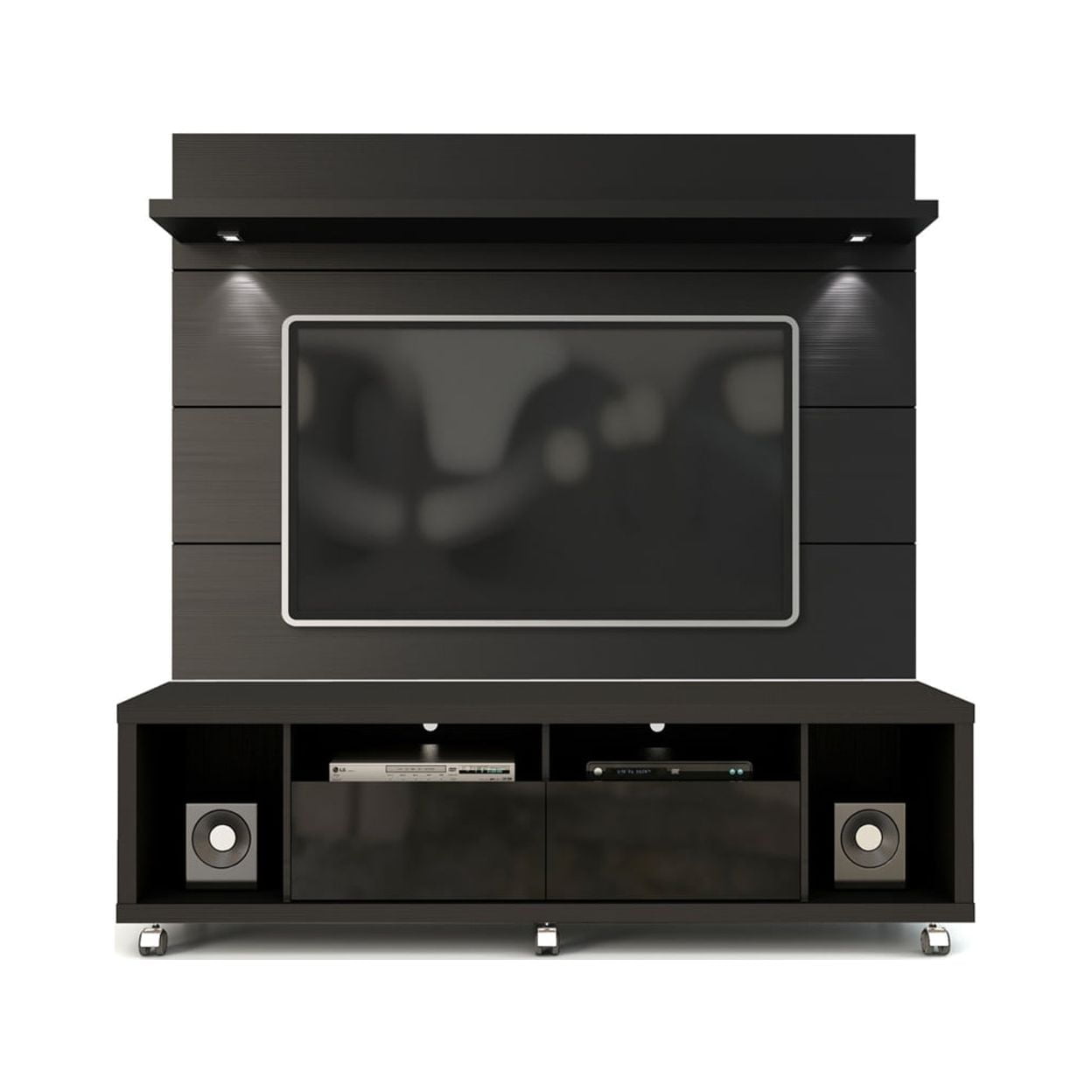 Cabrini TV Stand and Floating Wall TV Panel with LED Lights 1.8 in