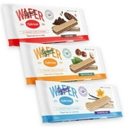 Cabrioni Italian Variety Cocoa,Hazelnut and Vanila Signor Wafe-Delicious Wafer Sticks with Light & Crunchy, Palm Oil-Free,  Italian Cookies Made with Natural Ingredients