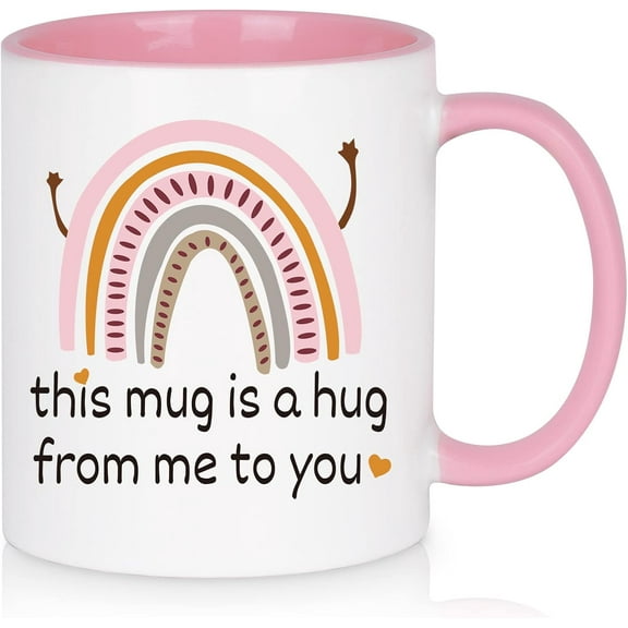 Cabtnca Friendship Hug Mug - This Mug Is A Hug From Me To You - Encouragement Inspirational Gift for Women, Best Friend, Mom, Coworker - Birthday, Mother's Day, Christmas - 11Oz