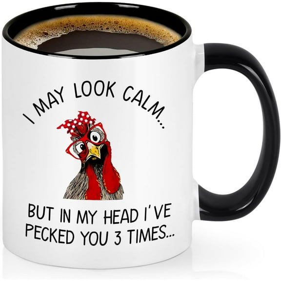 Cabtnca Funny Gifts for Men Women, Funny Mug, Chicken Gifts for Chicken Lovers Women, Unique Christmas Birthday Gifts for Chicken Lovers, Funny Coffee Mug, Rooster Gifts for Friend Coworker, 11 Oz