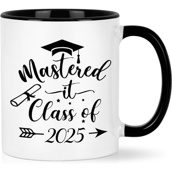 Cabtnca Masters Degree Graduation Gifts for Her Him, Mastered It Class of 2025 Mug Cup, Class of 2025 Gifts, 11Oz