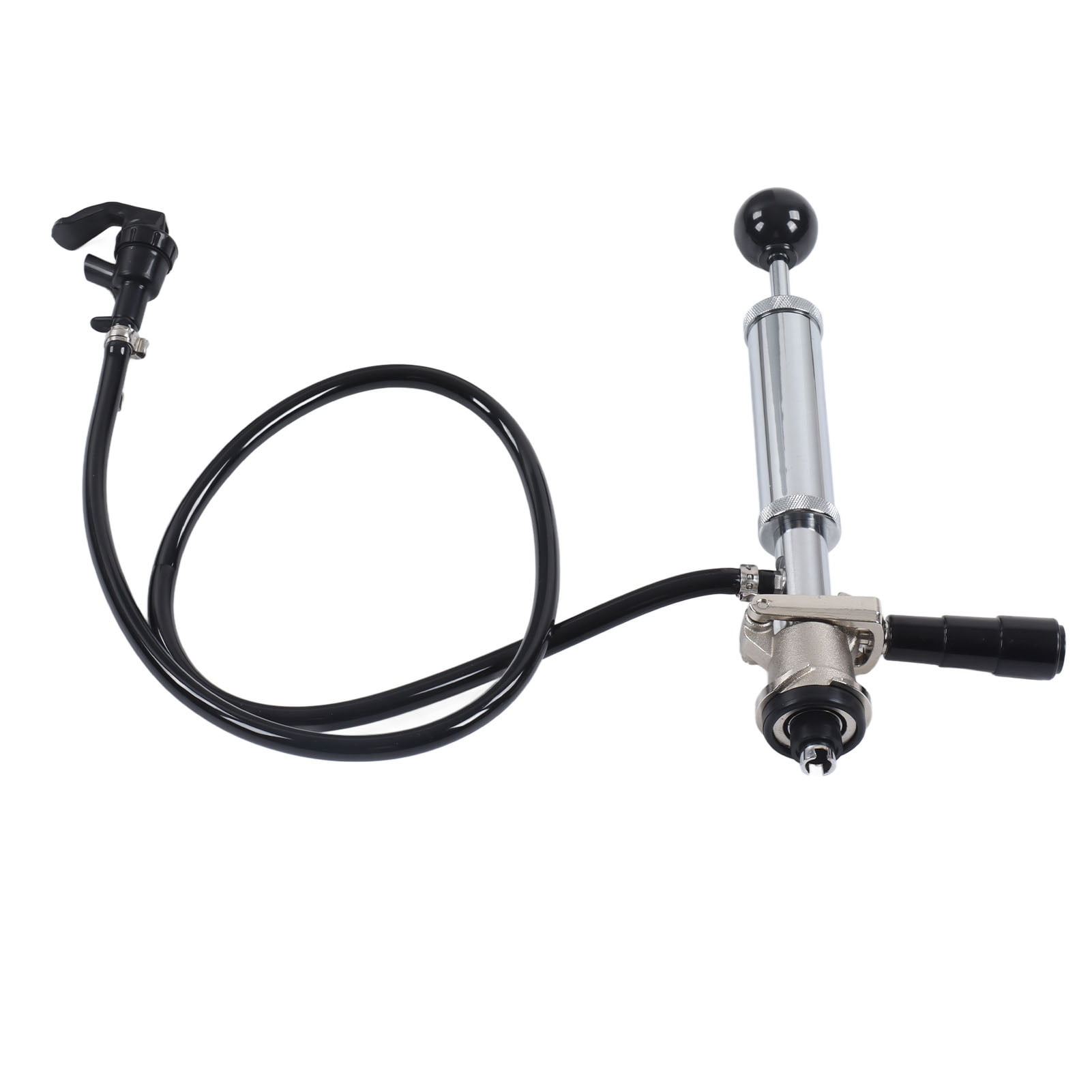 Cacagoo 11.8” Keg Tap Beer Keg Party Pump, D System Beer Taps for Kegs, Kegerator Tap Stainless Steel Probe Coupler Beer Tap with Beer Line Faucet Hose Clamps