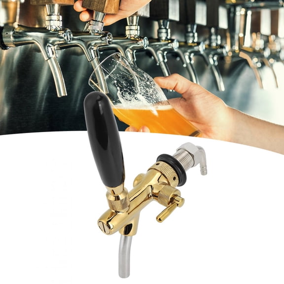 Cacagoo 304 Stainless Steel Beer Faucet: Professional Draft Tap & Kegerator Nozzle with Well-Pouring Design - Compatible with American Standard Shanks and Beer Towers