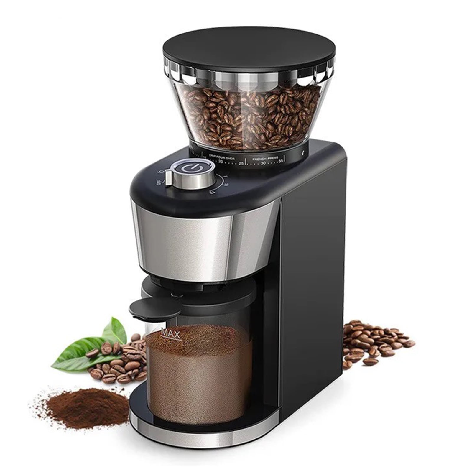 Cacagoo Burr Coffee Grinder, Electric Coffee Bean Grinder with 35 Precise Grind Settings, 2-12 Cup, for Espresso/Drip/Pour over/Cold Brew/French Press