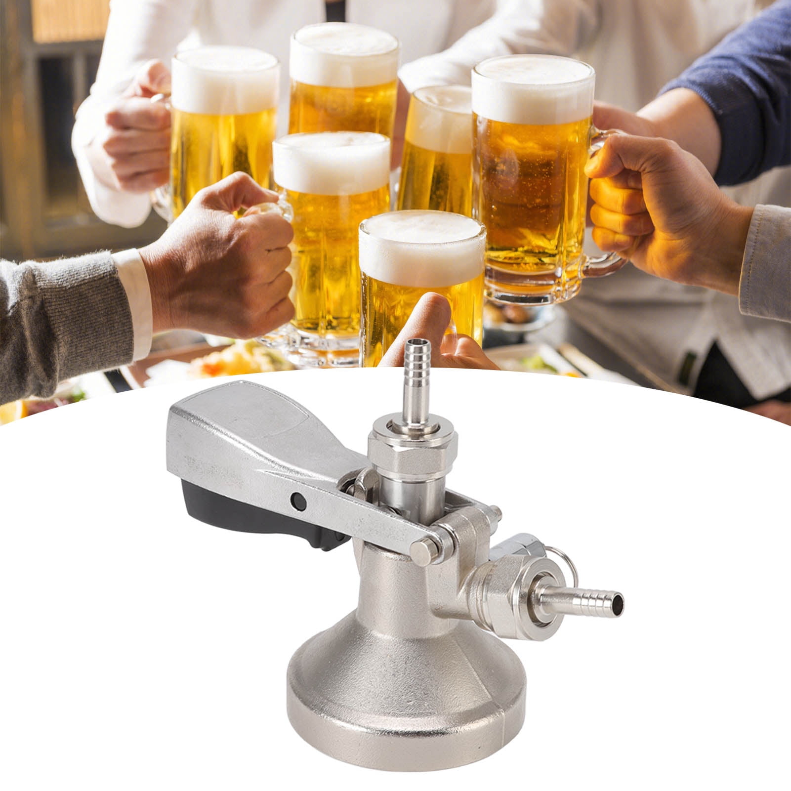 Cacagoo G-Type Stainless Steel Keg Coupler - Beer Keg Dispenser Connector & Dispensing Equipment Accessory | Beer Tap Distributor & Barrel Coupler
