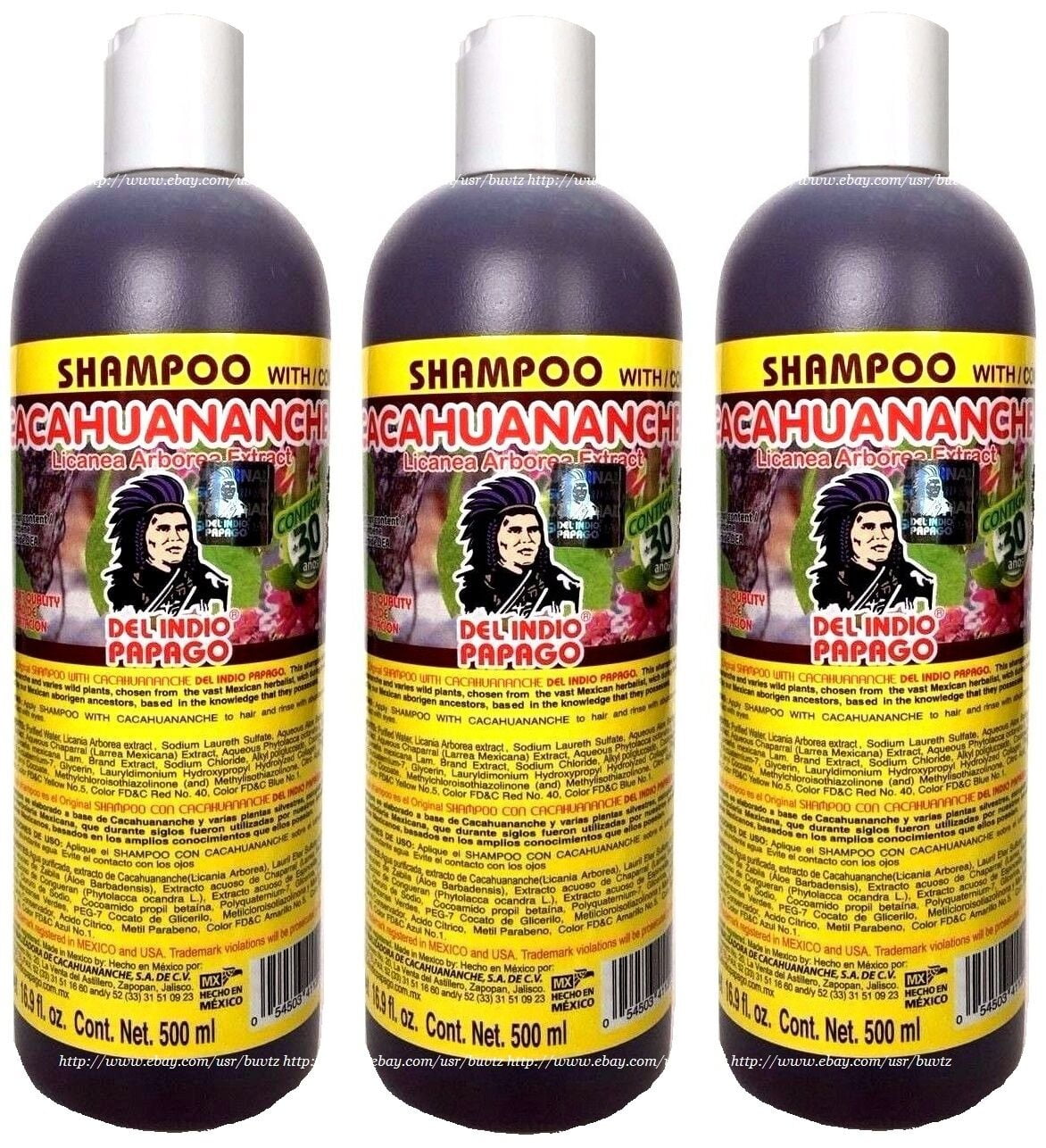 Cacahuananche Del Indio PAPAGO shampoo w/ Licania Tree Extract