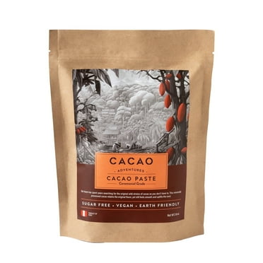 Cacao Adventures 100% Pure Ceremonial Grade Cacao Paste – Sugar-Free, Dairy-Free, Vegan | 1 Lb