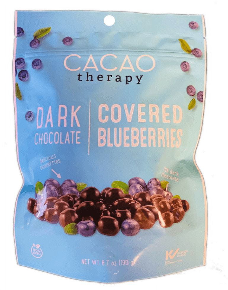 Cacao Therapy Dark Chocolate Covered Blueberries 6.7 Oz! Made with Real