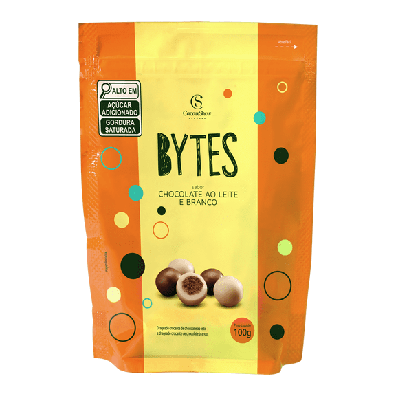 Cacau Show Drageado Bytes ao Leite e Branco 100g - Cacau Show Chocolate Bites 100g  Milk & White Chocolate Crunchy Snack | Drageado Crocante Importado