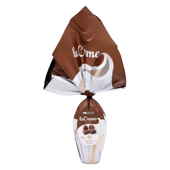 Cacau Show laCreme Milk Chocolate Easter Egg 348g (12.27 oz) with 4 laCreme Bonbons – Creamy Brazilian Milk Chocolate – Premium Easter Gift
