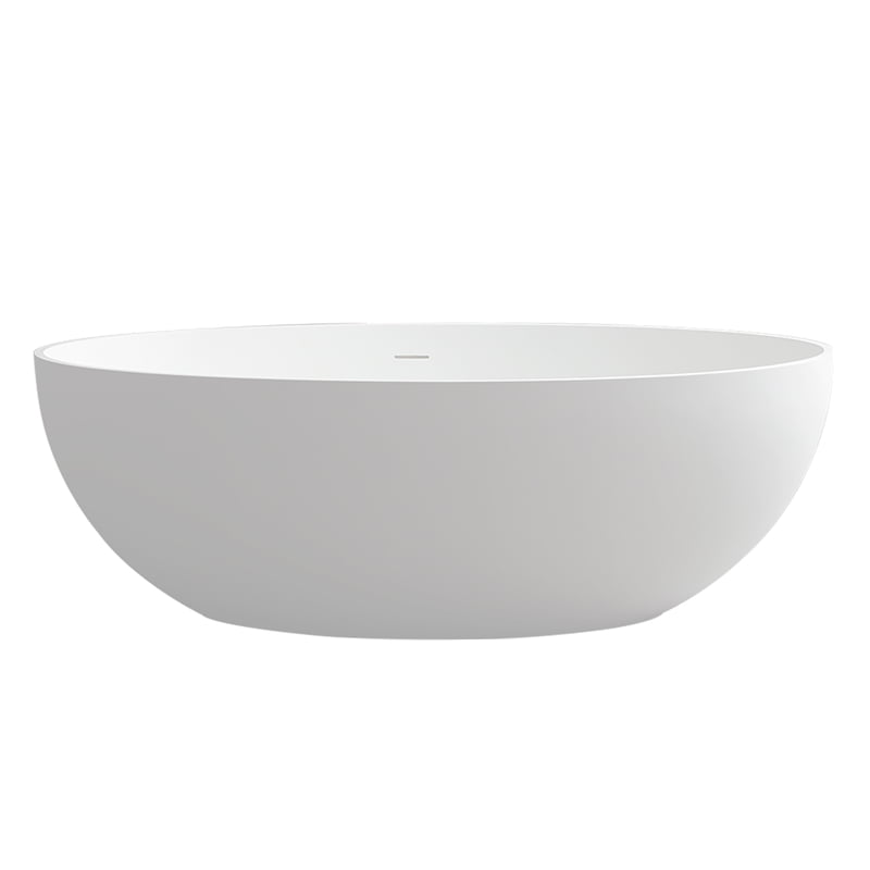 Cacciar 67" Matte White Freestanding Oval Soaking Bathtub