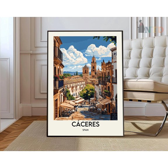Caceres Spain Historic Poster Unframed Paper Print