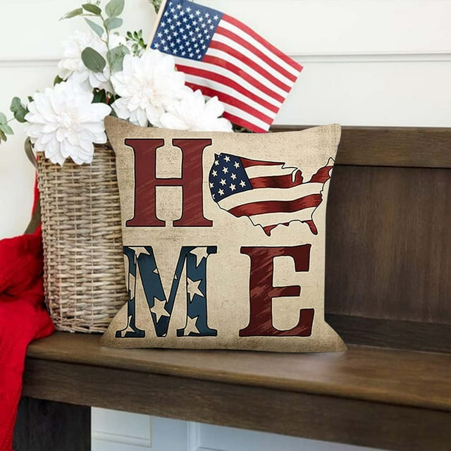 Cacfwgk Clearance Sales Polyester Doll Independence Day Pillowcase