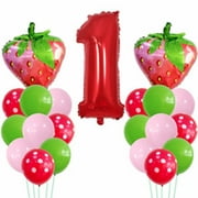 Cacfwgk Event & Party Twinkseal Strawberry Party Decorations 1 Set Sweet Strawberry Fruit Digital Balloons Set Diy Scene Layout Party Decoration Kids Aluminum Film Balloons Toy