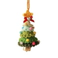 Cacfwgk Handmade Crochet Mini Christmas Tree With Bell Cute Knitting