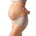 thumbnail image 1 of Cache Coeur Womens Illusion Low Waist Maternity Shorts, XL, Beige, 1 of 4