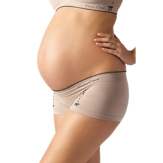 Cache Coeur Womens Illusion Low Waist Maternity Shorts, XL, Beige