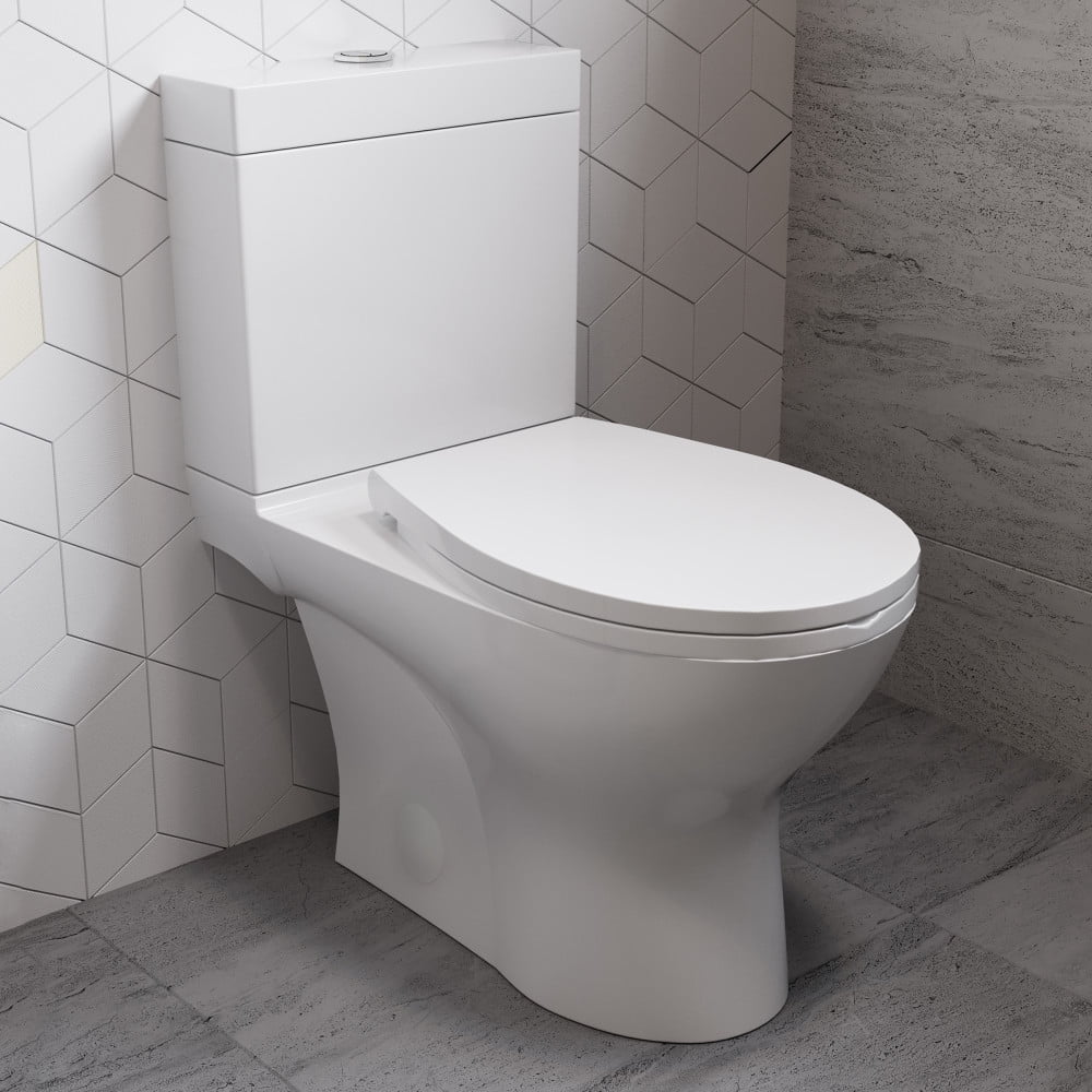 White Elongated Dual-Flush High Efficiency Two-Piece Toilet